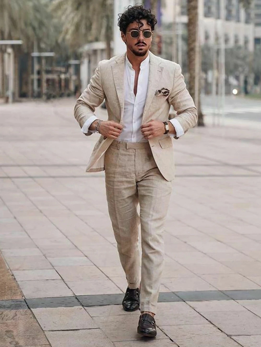 Men'S Formal Beach Wear - Ternos de Linho Masculinos para Verão