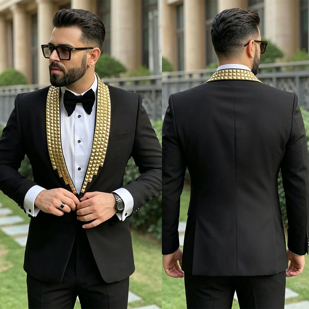 Wool Suit Jacket - Ternos Modernos Masculinos: Smoking com Lapela