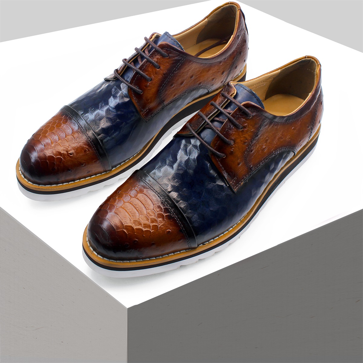 Men Formal Wear With Sneakers - Tênis de couro genuíno masculino de