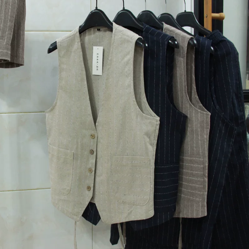 Men Formal Wear Summer - Colete Casual de Linho Britânico para