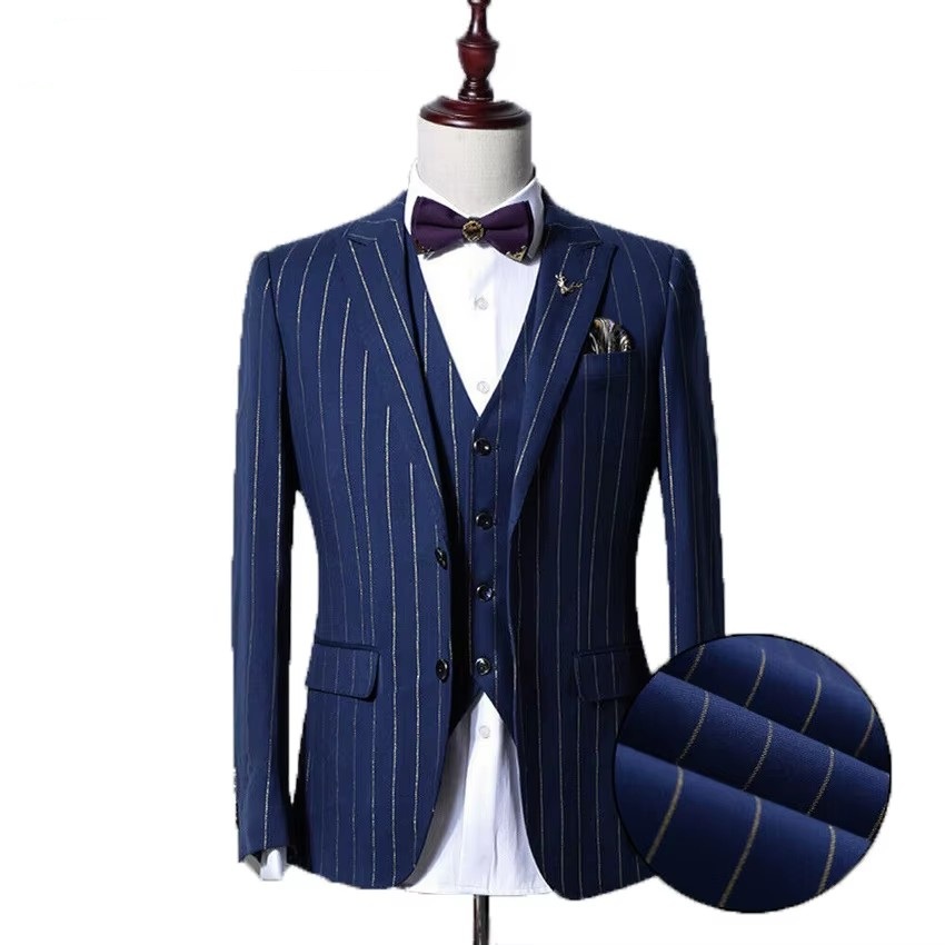 Wool Suit Jacket - Auriparus flaviceps ouro listrado homem ternos