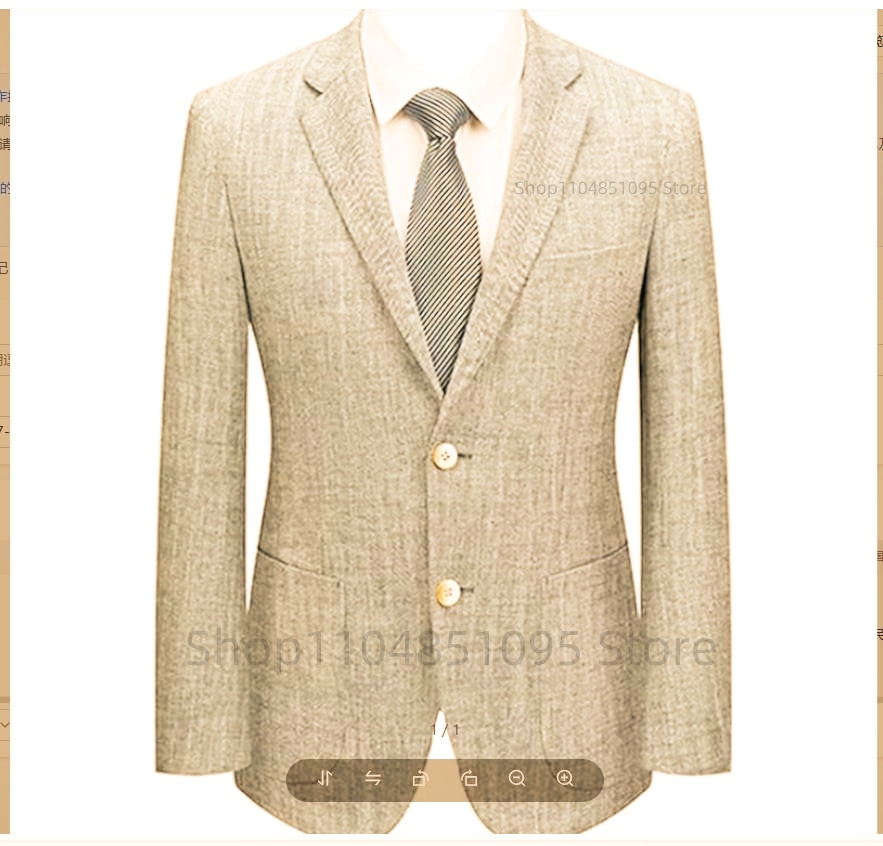 Men Formal Wear Summer - Blazer Slim Fit Masculino em Linho
