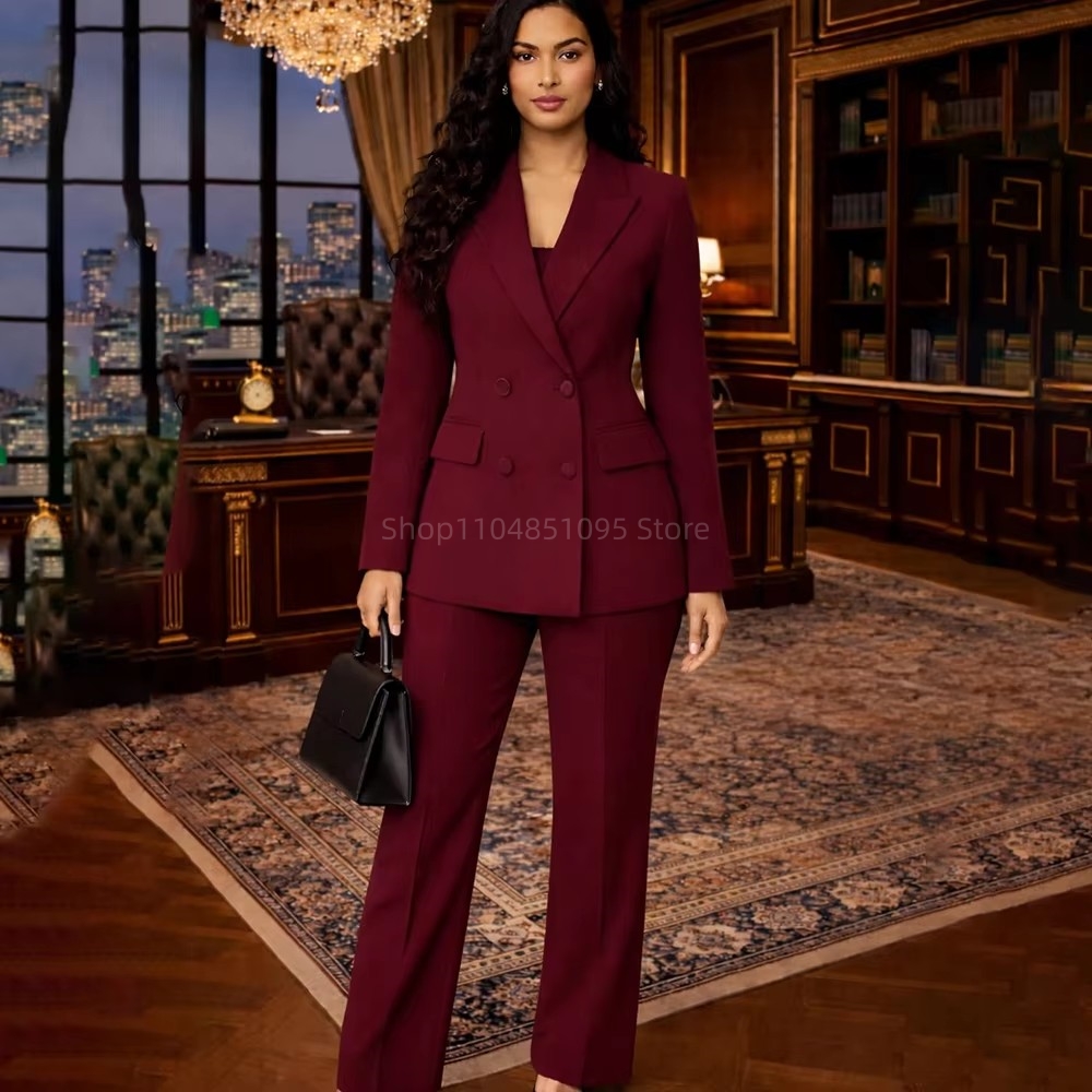Wool Suit Jacket - Conjuntos de Moda Elegantes em Burgundy