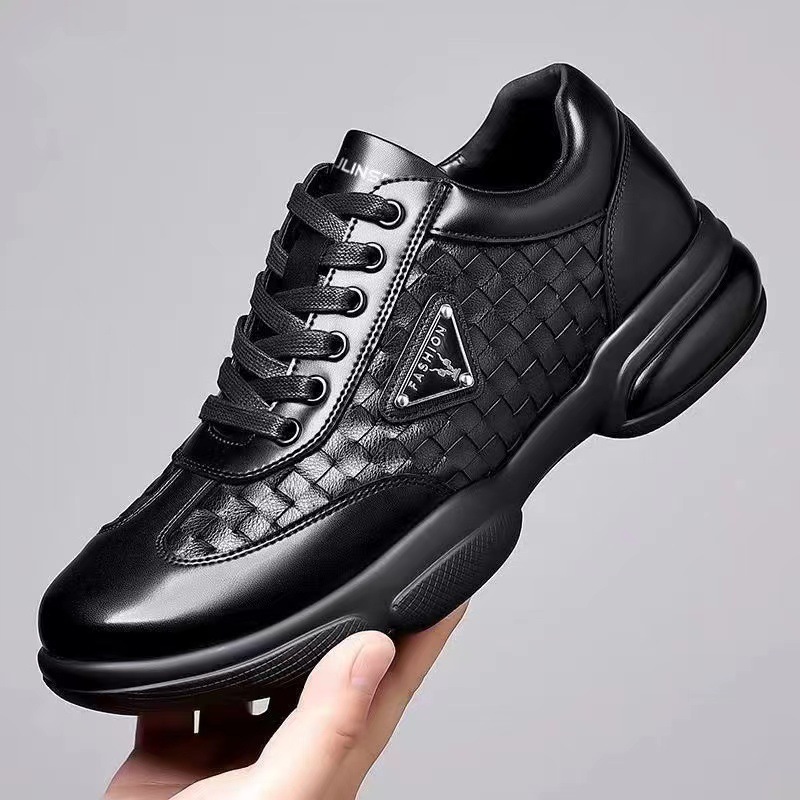 Men Formal Wear With Sneakers - Novos Sapatos Masculinos de Couro Plataforma