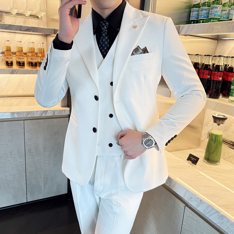 Ternos Masculinos Brancos de 3 - Men'S Formal Dinner Wear avaliação e preço