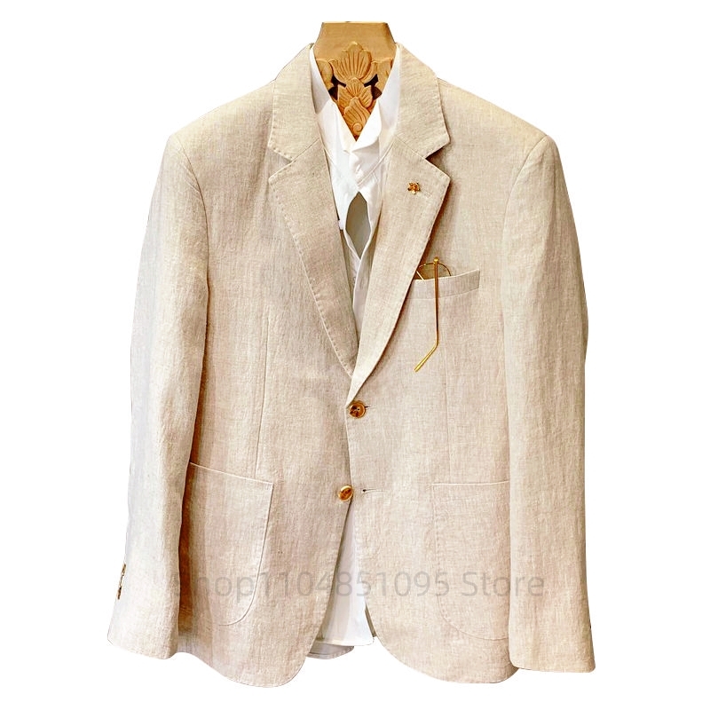 Blazer Masculino Bege de Linho - Men Formal Wear Summer avaliação e preço