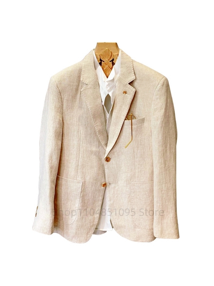 Blazer Masculino Bege de Linho - Men Formal Wear Summer avaliação e preço