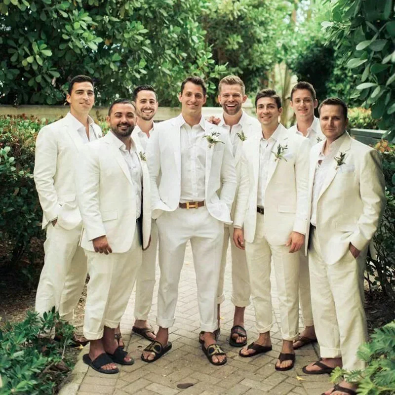 Smoking de casamento de linho  - Men Formal Wear Summer avaliação e preço