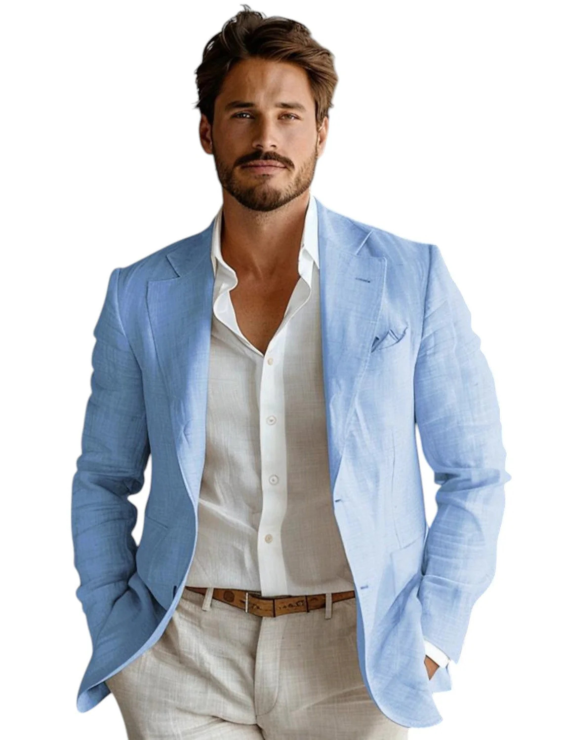 Blazer Masculino Azul Slim Fit - Men Formal Wear Summer avaliação e preço